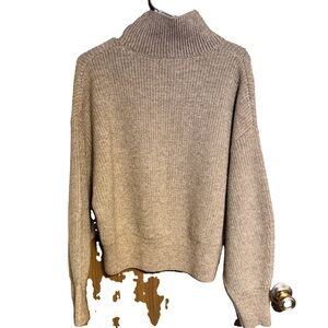 H&M Taupe Mock Neck Sweater